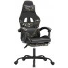 Herní křeslo vidaXL Herní židle s podnožkou z černé a maskáčové umělé kůže
