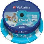 Verbatim CD-R 700MB 52x, Printable, spindle, 25ks (43439) – Zboží Živě