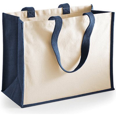 Westford Mill Jutová nákupní taška WM422 Navy 42x33x19 cm – Zboží Dáma