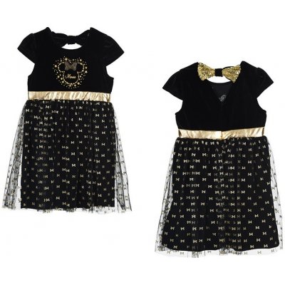 Luxusní sametové šaty Minnie Mouse zlato-černá