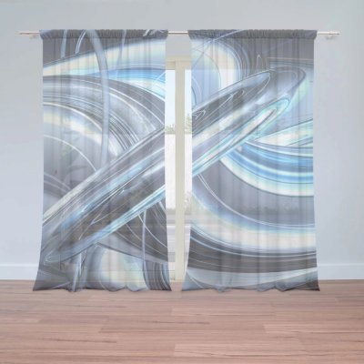 Záclony Modrá abstrakce: 2 ks - 150x250 cm - Sablio – Hledejceny.cz
