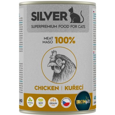 IRONpet Silver Cat Kuřecí 100% masa 0,4 kg