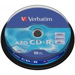 Verbatim CD-R 700MB 52x, AZO, printable, slimbox, 10ks (43426) – Zboží Živě