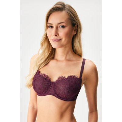 Astratex podprsenka Wine Whisper Bardot nevyztužená vínová – Zboží Dáma