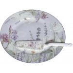 Home Elements Porcelánový kulatý talíř se lžící na dort fialový 27 cm – Zboží Mobilmania