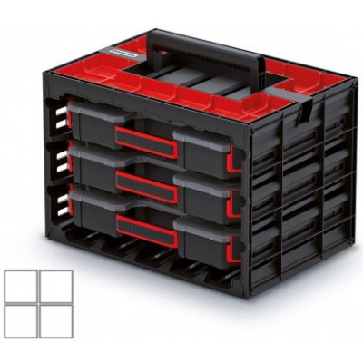 Prosperplast Skříňka s 3 organizéry Tager Case 415x290x290 KTC40306B-S411-XG – Zboží Mobilmania