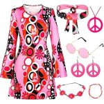 Antsparty 5 kusů hippie oblečení 60. léta 70. léta dámské hippie šaty dámské dívčí – Hledejceny.cz