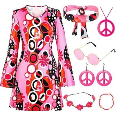 Antsparty 5 kusů hippie oblečení 60. léta 70. léta dámské hippie šaty dámské dívčí – Hledejceny.cz