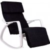 Houpací křeslo modernHOME Houpací křeslo chaise lounge bílá/černá TXRC-03 WHITE