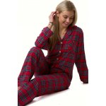 dámské teplý flanel červené zelené káro 1DF0054 červená M – Sleviste.cz