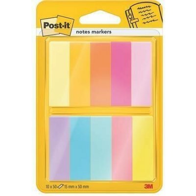 Samolepicí záložky, mix barev, 15 x 50 mm, 10x 50 listů, 3M POSTIT 7100234524 – Hledejceny.cz