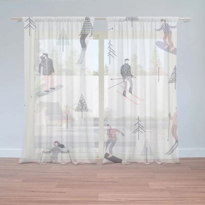 Sablio Záclony Lyžaři: 2ks 150x250cm – Hledejceny.cz