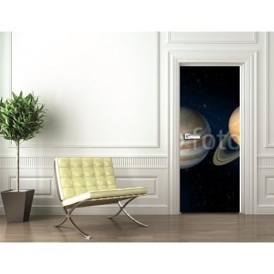 Weblux 2513860 Samolepka na dveře fólie solar system sluneční soustava rozměry 90 x 220 cm