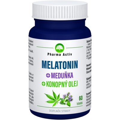 Pharma Activ Melatonin + meduňka + konopný olej 60 tobolek – Zbozi.Blesk.cz