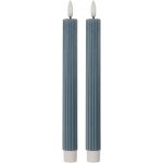 Clayre & Eef Set 2ks modrá úzká svíčka s vroubkováním Led Candle - Ø 2*25 cm / 2*AAA – Hledejceny.cz