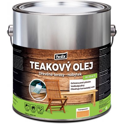 Perdix teakový olej 2,5 l Transparentní