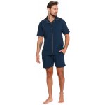 Dale pánské pyžamo krátké propínací tm.modré – Zboží Dáma