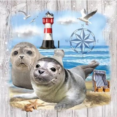 Ambiente Europe BV ubrousek 33x33cm Maják a mroži – Sleviste.cz