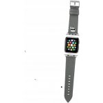 Karl Lagerfeld Apple Watch 4/5/6/7/SE 44/45mm stříbrný řemínek Saffiano Karl Heads KLAWLOKHG – Zboží Mobilmania