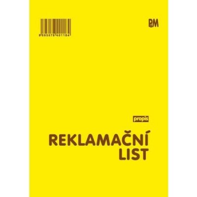 PaM 118 Reklamační list propis A5 – Zboží Mobilmania