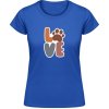 Dámské tričko s potiskem Akční Dámské Triko Soft-Style Gildan Nápis LOVE s tlapkou Royal Blue