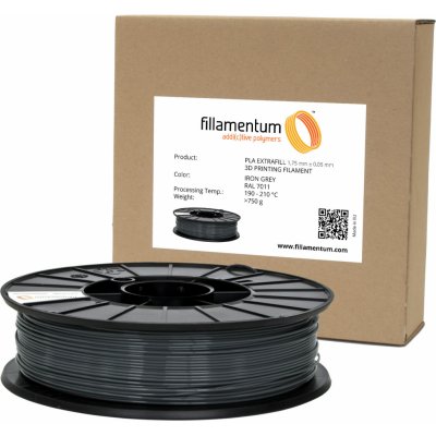 Fillamentum PLA Extrafill Electric Grey 1,75mm 750g – Zboží Živě