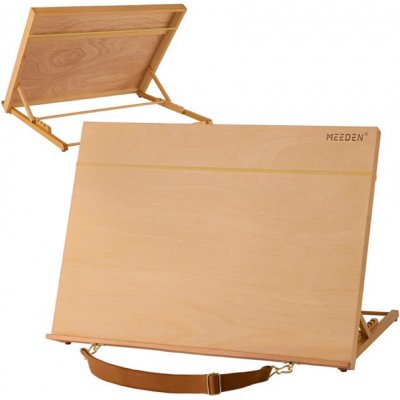 Meeden stolní stojan s deskou 6076, 48×65 cm nastavitelný dřevěný stojan – Zboží Mobilmania
