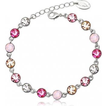 Swarovski Elements náramek EMILY PINK rhodiovaná ocel barevný krystal OI_205008_pink