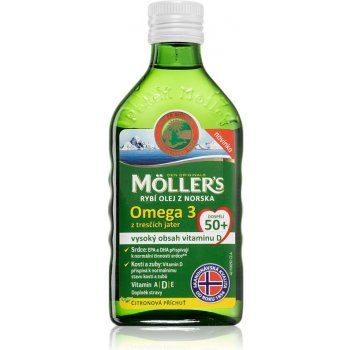 Möller's Omega 3 d+ olej citronová příchuť 250 ml