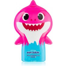 Corsair Baby Shark sprchový a koupelový gel pro děti Pink 350 ml