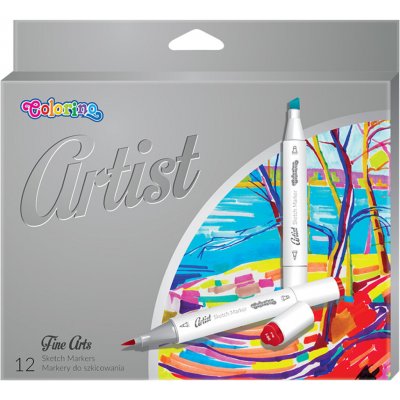 Officeline Colorino Artist Oboustranné skicovací fixy 12 barev R92470 – Hledejceny.cz