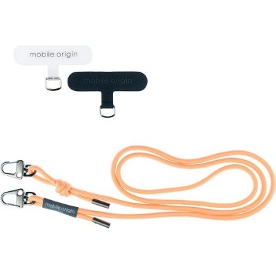 6mm šňůrka na telefon Mobile Origin Lanyard rope 82 - 163cm - světle oranžová – Zboží Živě