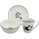 by inspire Dětský jídelní set Koza Ovečka Kravička černá linka – Zboží Dáma