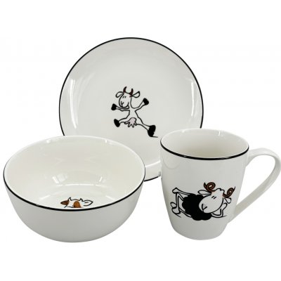 by inspire Dětský jídelní set Koza Ovečka Kravička černá linka – Zboží Dáma