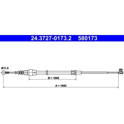 Lanko ruční brzdy ATE 24.3727-0173 (AT 580173) – Sleviste.cz