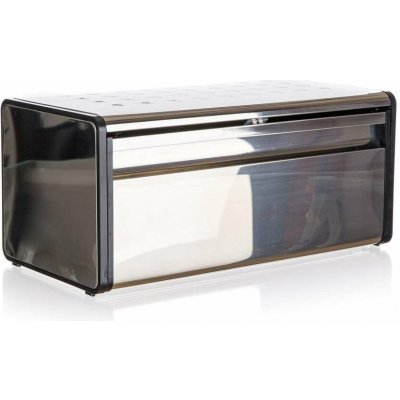 Banquet Chlebník nerezový QUADRA 39,5 x 20,5 x 18 cm, černý lem – Sleviste.cz