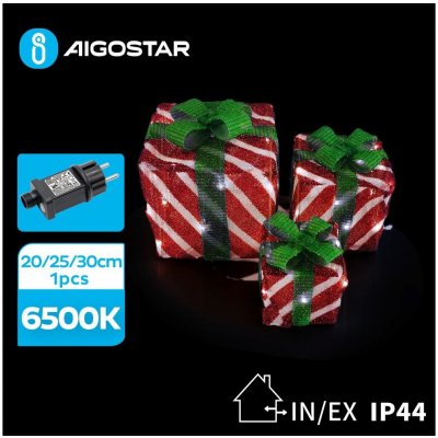 Aigostar- LED Venkovní vánoční dekorace 3,6W 31 230V 6500K 20 25 30cm IP44 dárky | AI0482