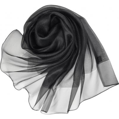 Classic Scarf černá šála s hedvábím,šotola – Zboží Mobilmania