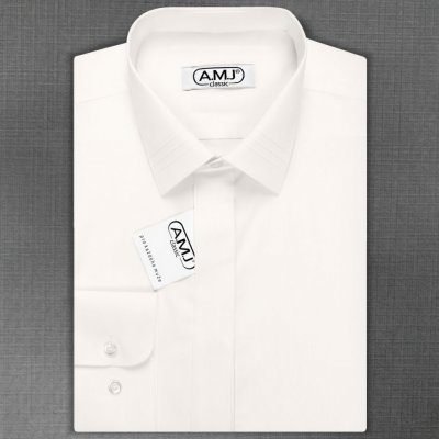 AMJ pánská luxusní košile dlouhý rukáv zdobený límec JDA016SKL smetanová – Zboží Mobilmania