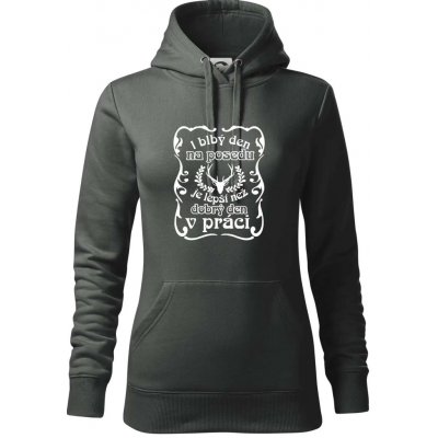 Blbý den na posedu mikina dámská Cape s kapucí Tm. břidlice šedozelená – Hledejceny.cz