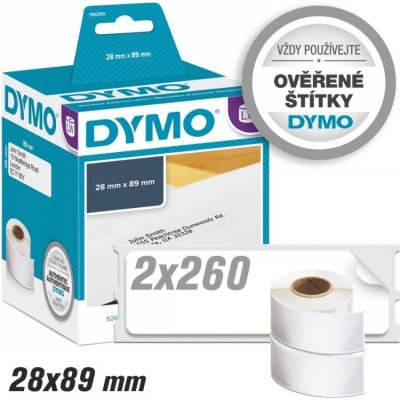 Štítky Dymo LW Standard - permanentní, 28x89 (1982991) 2x260ks – Zboží Živě