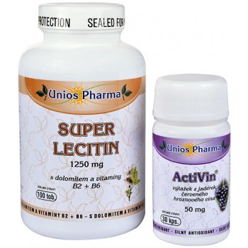 Unios Pharma Super Lecitin s dolomitem a vit. B2B6 100 tablet + Activin 30 tablet