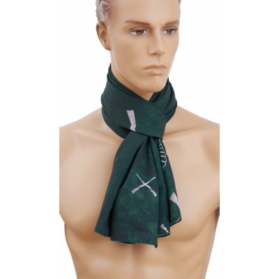 Tetrao šátek bílé brokovnice na tmavě zeleném podkladu – Zboží Mobilmania