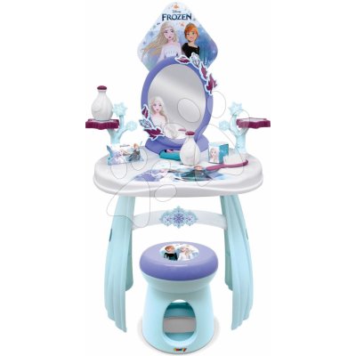 Smoby Kozmetický stolík so stoličkou Frozen Hairdresser so srdiečkovým zrkadlom a doplnkami – Zboží Mobilmania