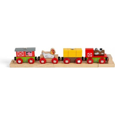 Hop Bigjigs Rail Vláček farma + 3 koleje – Sleviste.cz