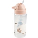 DONE BY DEER Dětská láhev s brčkem Tiny Farm 350 ml růžová – Zboží Dáma