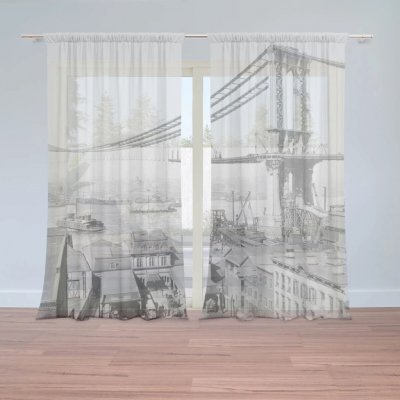 Sablio Záclony Stavba mostu: 2ks 150x250cm – Hledejceny.cz