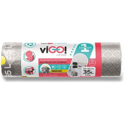 viGO! zatahovací pytle 35 l 26µm 15ks – Hledejceny.cz