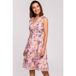 Stylove denní šaty S225 Style s květy růžová – Zboží Mobilmania