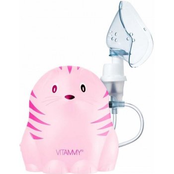 Vitammy Gattino A1503 Dětský inhalátor ve veselém tvaru koťátka, růžový